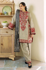 Lawn Embroiderd 3pc suit A028