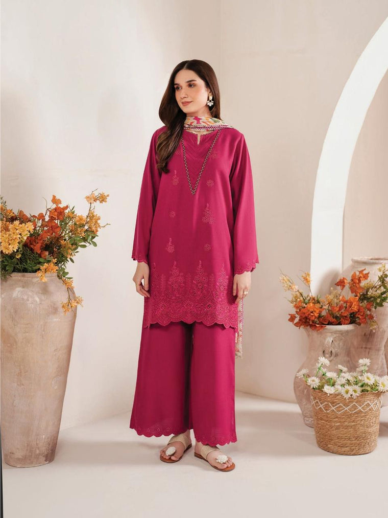 Lawn Embroidered 3pc suit A004