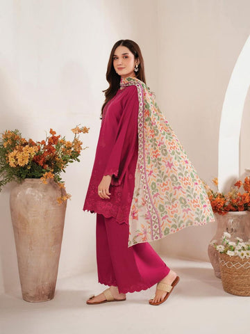 Lawn Embroidered 3pc suit A004