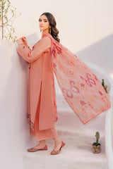 Lawn Embroidered 3pc suit A006