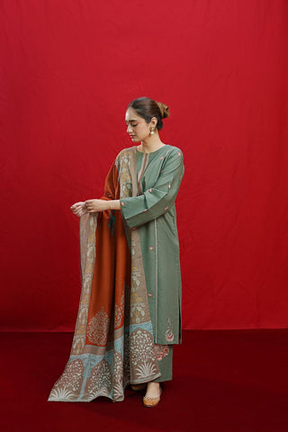 Lawn Embroidery 3pc suit A014