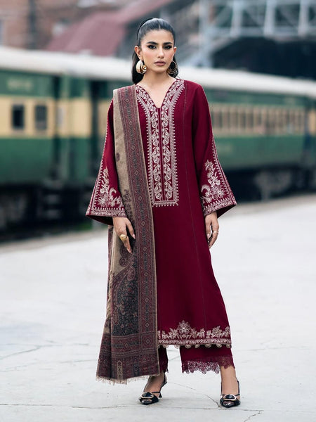 Lawn Embroidered 3pc suit A019