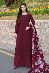 Lawn Embroidered 3pc suit A022